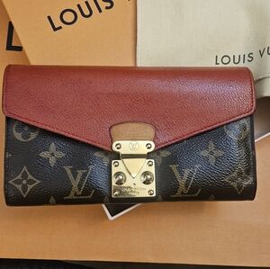 ●Louis Vuitton Portefeuille Pallas Monogram Long Wallet Sleeves Red Flap